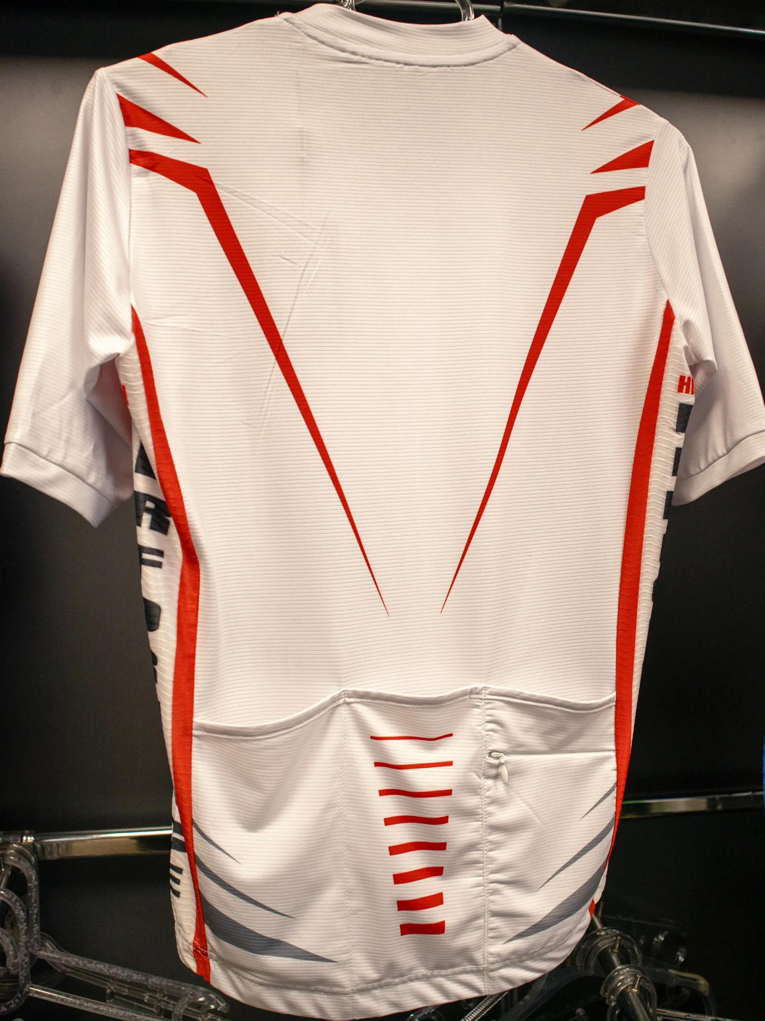 Custom cycling jersey with rear pockets manufactured under a private label