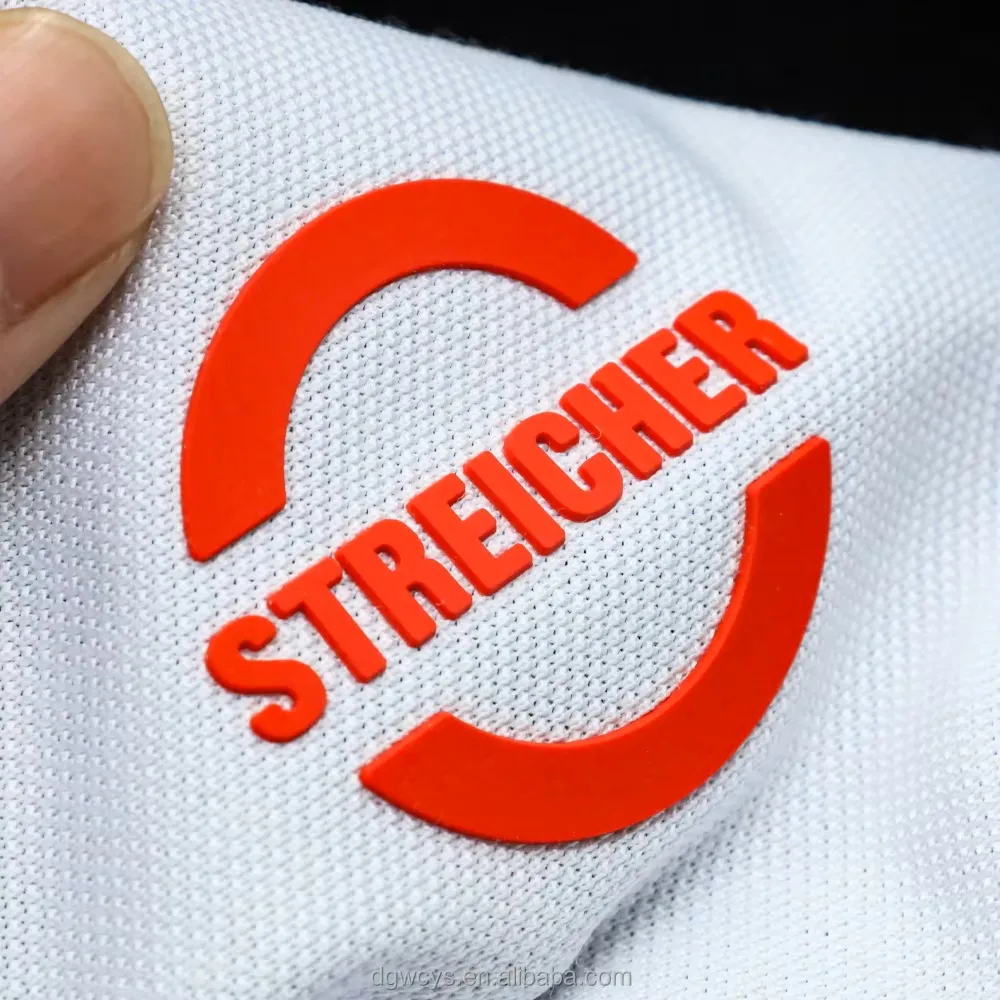 Custom logo applied to sportswear — 3D embroidery, flat embroidery and UV DTF