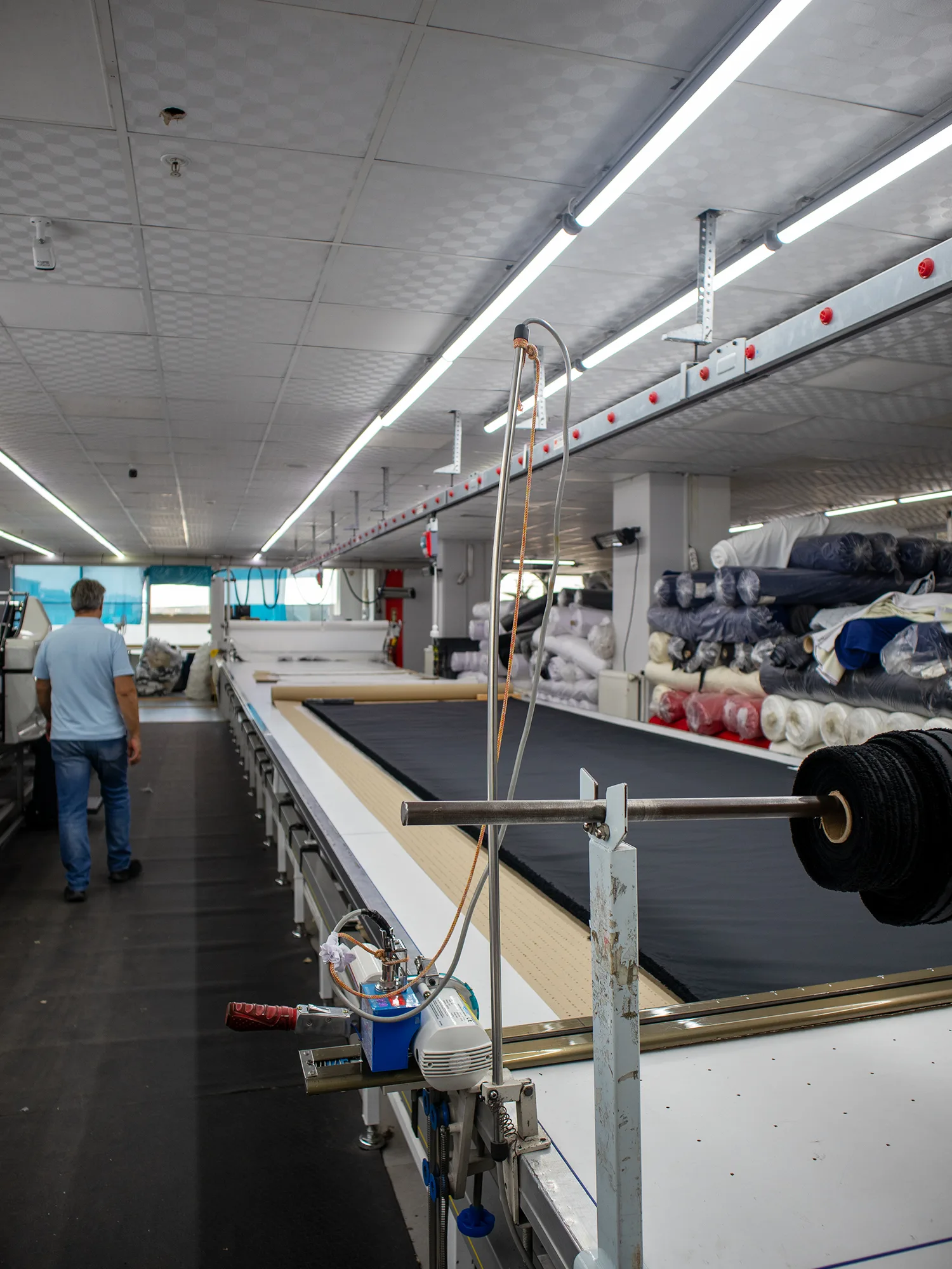 Cutting and sewing operation inside the Wolvate sportswear factory