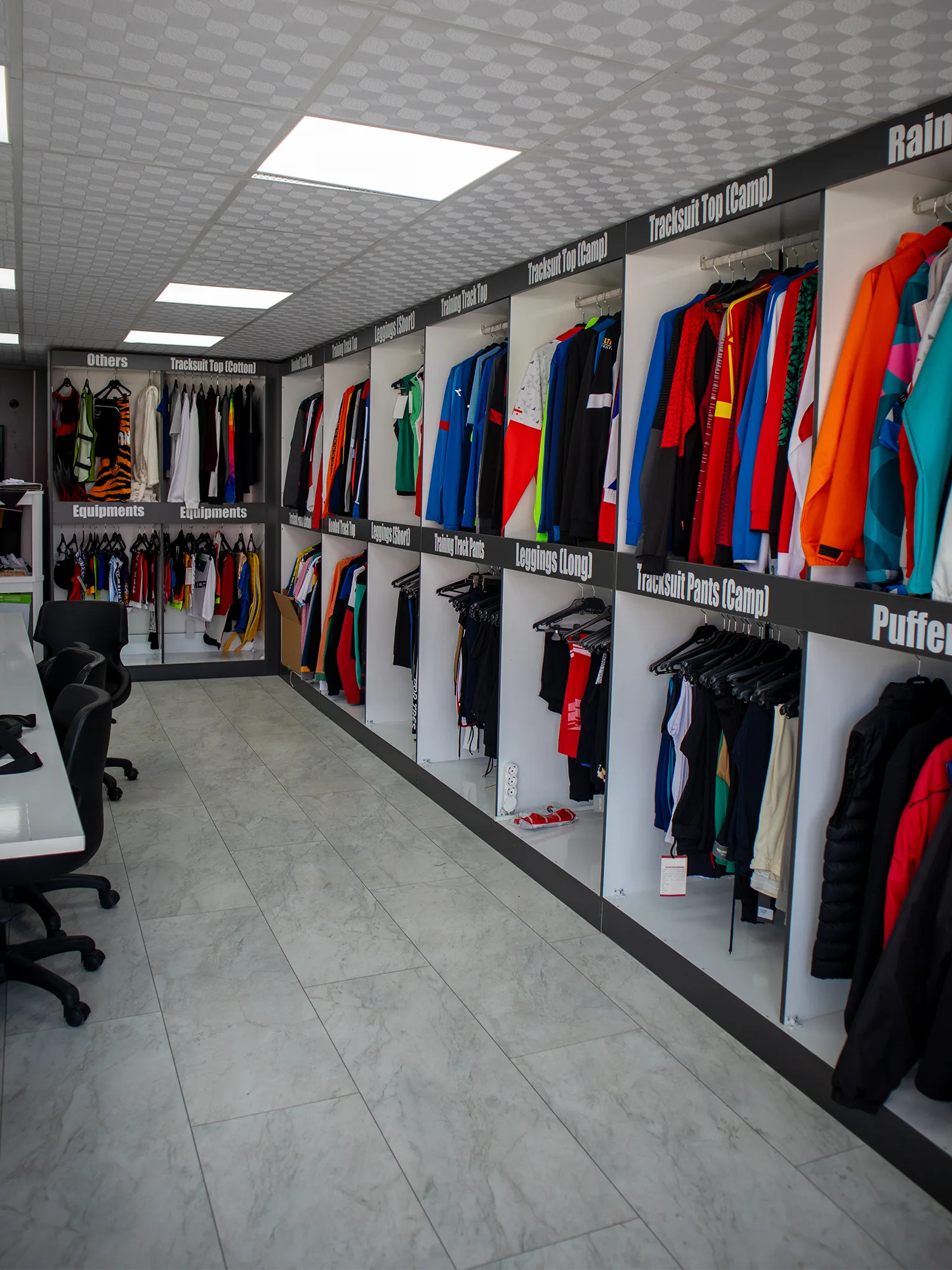 Cutting and sewing operation inside the Wolvate sportswear factory