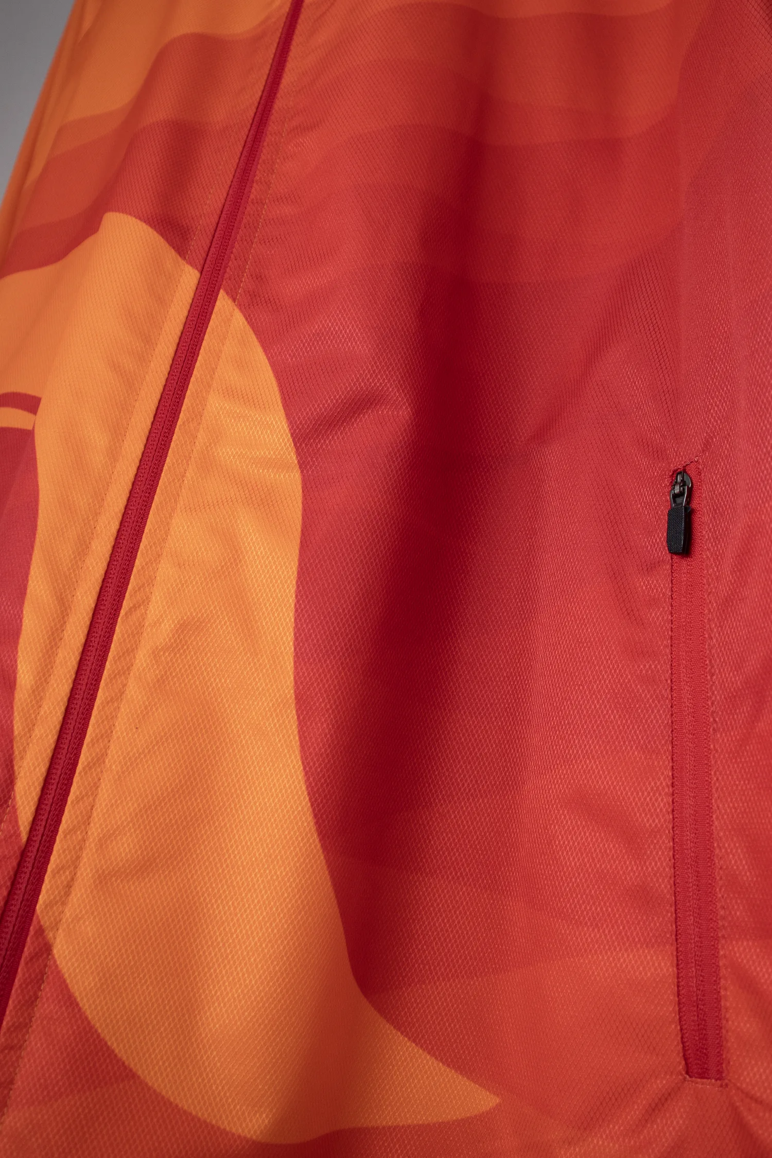 Custom white-label rain jacket manufactured for a sportswear brand